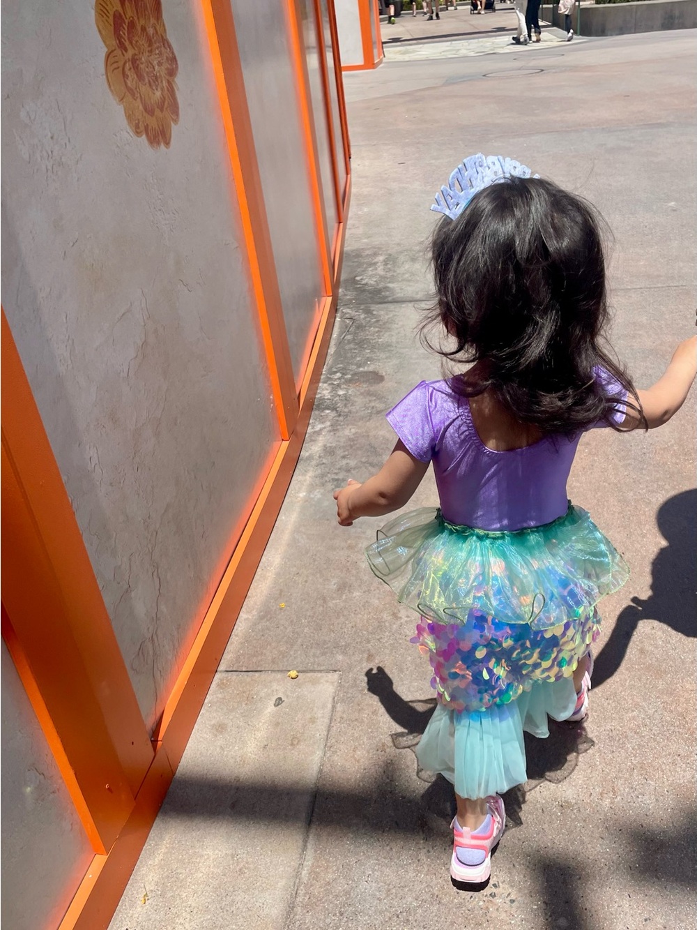Toddler Mermaid Sequined aqua tale skirt/ headband/ sash